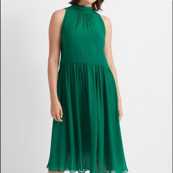 CLUB MONACO GREEN DRESS SLEEVELESS Vibrant jewel tone in 100% silk SZ: 14 - Picture 7 of 7